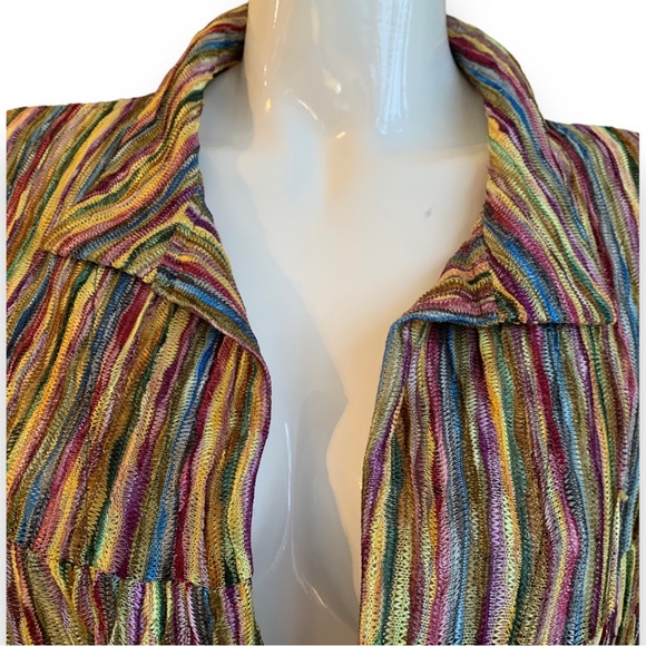 MAXIMA UNSTRUCTURED MULTI COLOR METALLIC STRIPED JACKET. WOMEN’S SIZEMEDIUM - Picture 5 of 8